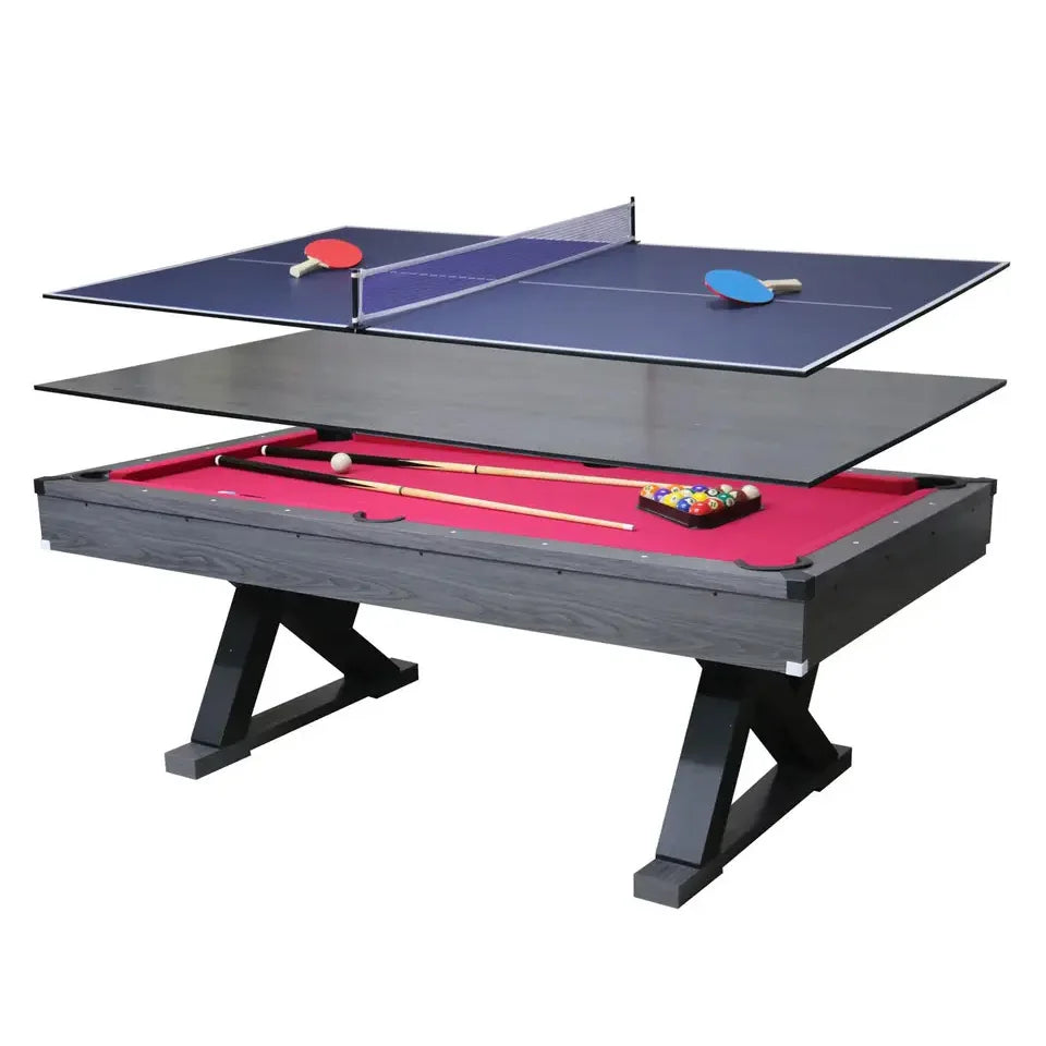 Custom 7ft 3-in-1 Multifunctional Indoor Game Table Snooker & Billiards Table Tennis Dining Table