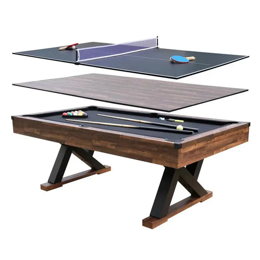 Custom 7ft 3-in-1 Multifunctional Indoor Game Table Snooker & Billiards Table Tennis Dining Table